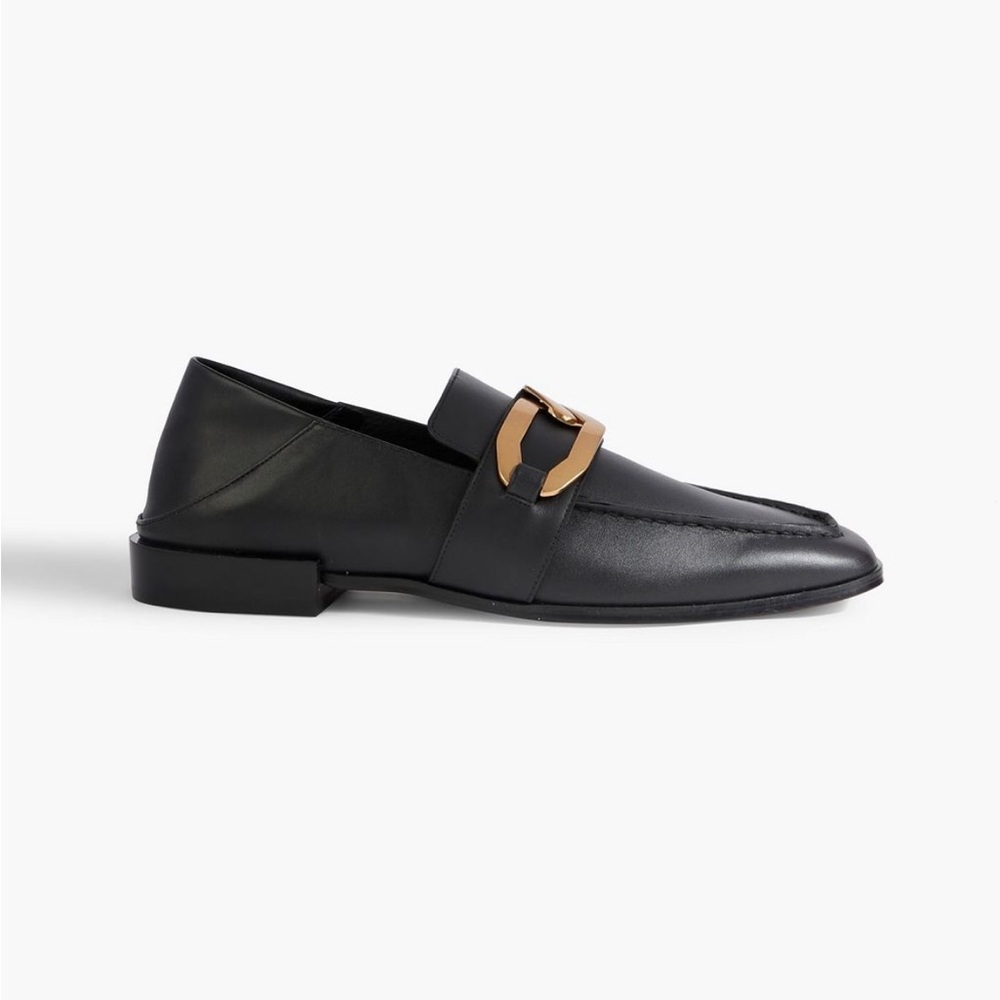 Frame Le Miramar chain embellished collapsible heel leather loafers - Picture 2 of 7